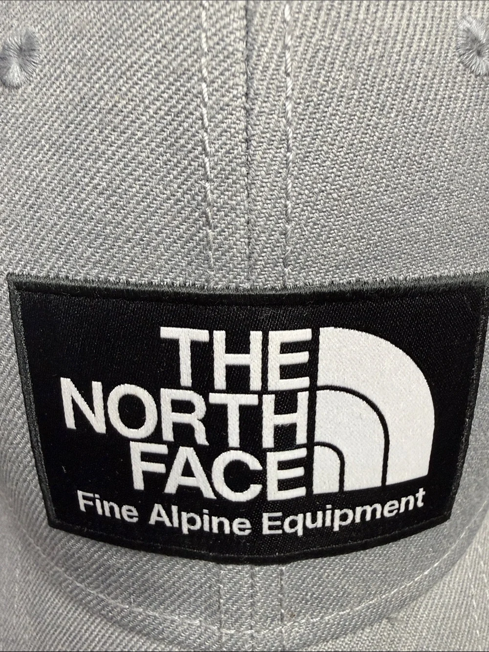 The North Face Light Grey Patch Logo Trucker Cap